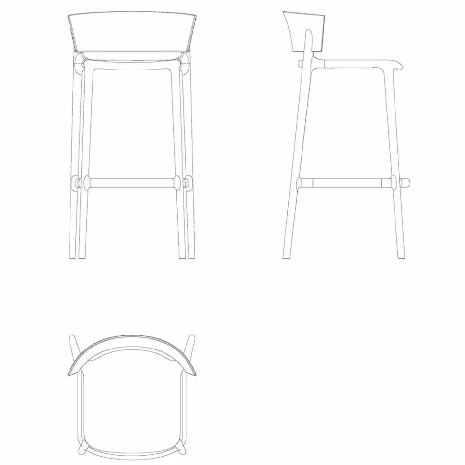 Africa H 95 cm nowoczesny stołek zewnętrzny firmy Vondom, z polipropylenu Viadurini