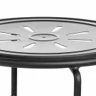 Ręcznie robiony żelazny stołek ogrodowy z podnóżkiem Made in Italy - Sireo Viadurini