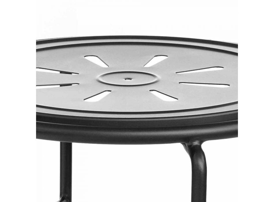 Ręcznie robiony żelazny stołek ogrodowy z podnóżkiem Made in Italy - Sireo Viadurini