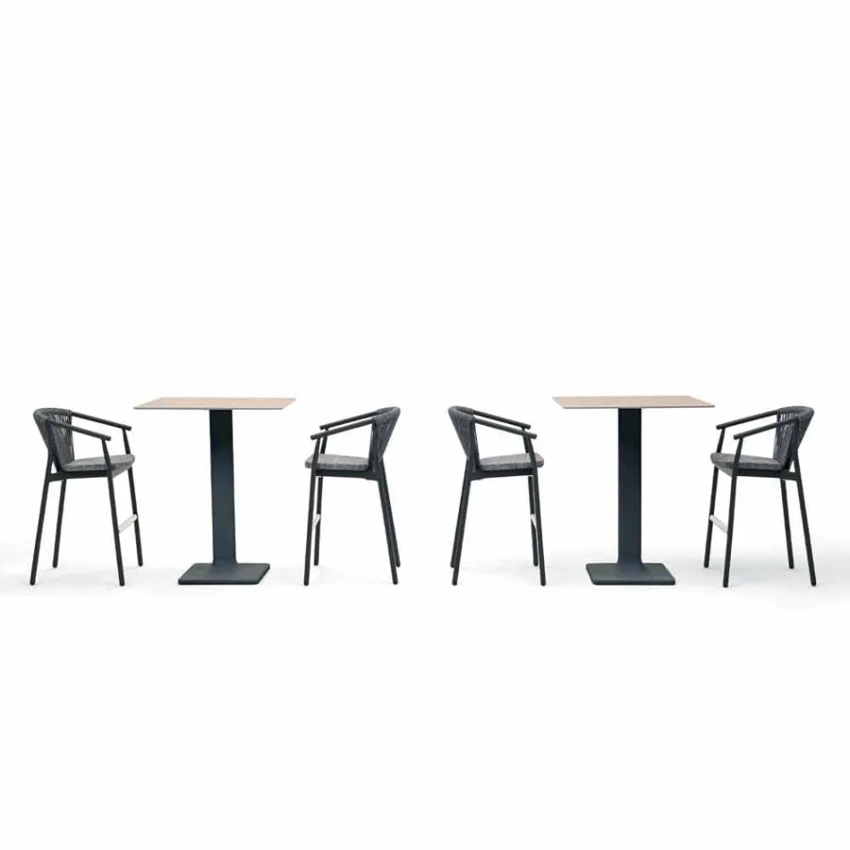 Stołek ogrodowy do ustawiania w stos aluminium i tkanina techniczna - Smart by Varaschin Viadurini