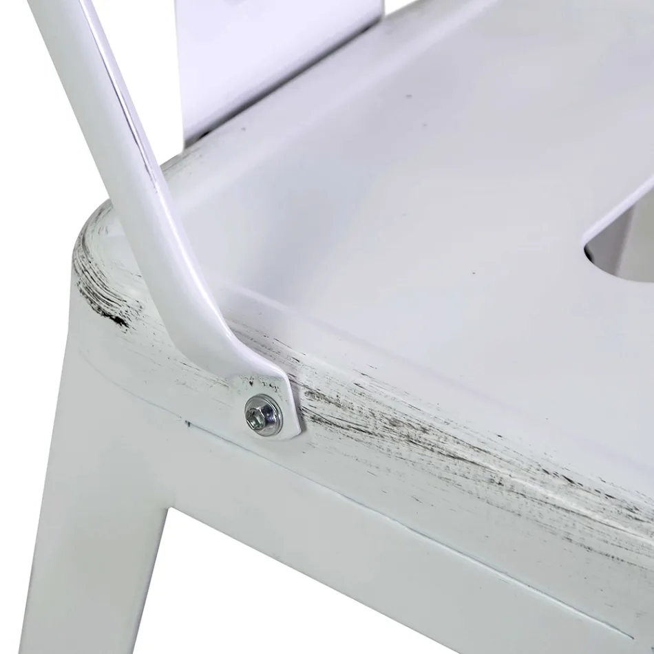 Żelazny stołek do wnętrz i na zewnątrz o wysokości 94 cm - Artykuły papiernicze Viadurini