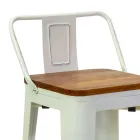 Stołek do wnętrz i na zewnątrz z żelaza i drewna - Artykuły papiernicze Viadurini