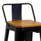 Stołek do wnętrz i na zewnątrz z żelaza i drewna - Artykuły papiernicze Viadurini