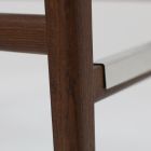 Stołek do wnętrz z drewna jesionowego i sztucznej skóry Made in Italy - Floki Viadurini