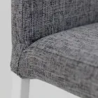 Stołek do salonu z niskim oparciem Made in Italy - Orietta Viadurini