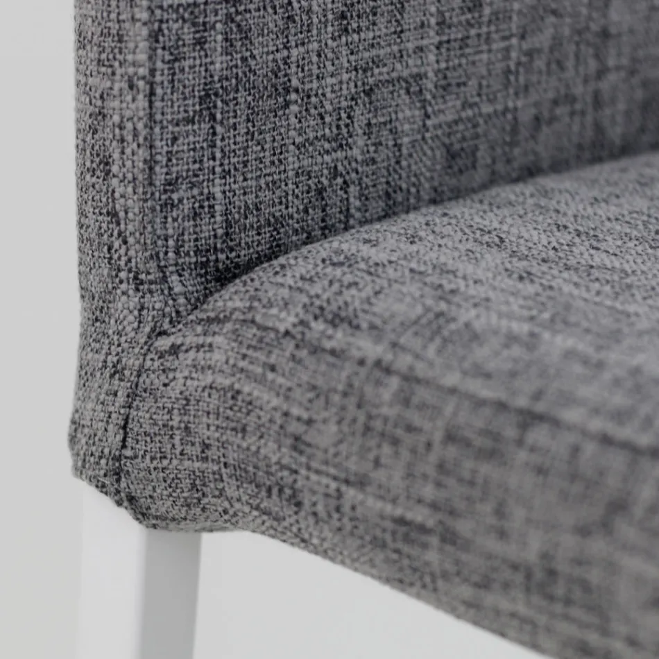 Stołek do salonu z niskim oparciem Made in Italy - Orietta Viadurini