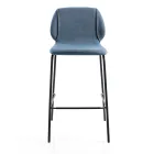 Elegancki, nowoczesny stołek do salonu z tkaniny z obramowaniem - Scarat Viadurini