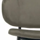 Stołek do salonu wykonany ze stali i aksamitu Made in Italy - Rimini Viadurini