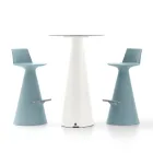 Stołek do Salonu Z Polietylenu z Podnóżkiem - Elipsa Viadurini