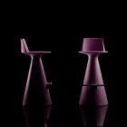 Stołek do Salonu Z Polietylenu z Podnóżkiem - Elipsa Viadurini