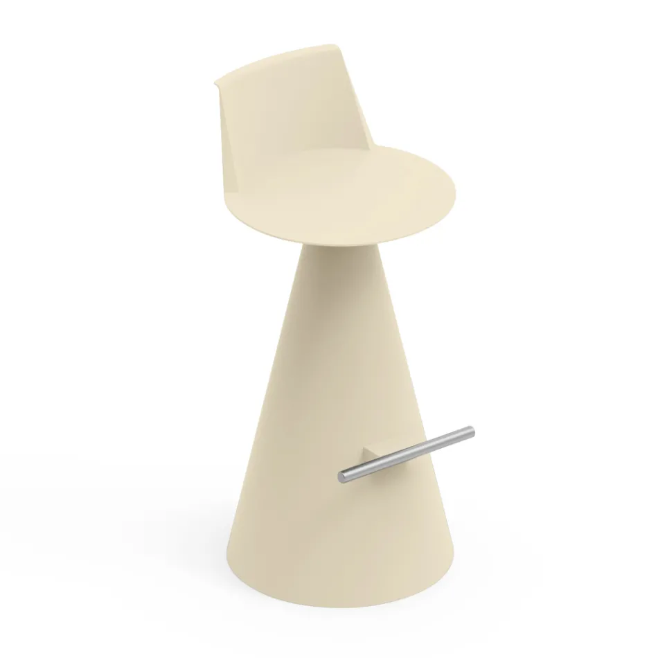 Stołek do Salonu Z Polietylenu z Podnóżkiem - Elipsa Viadurini