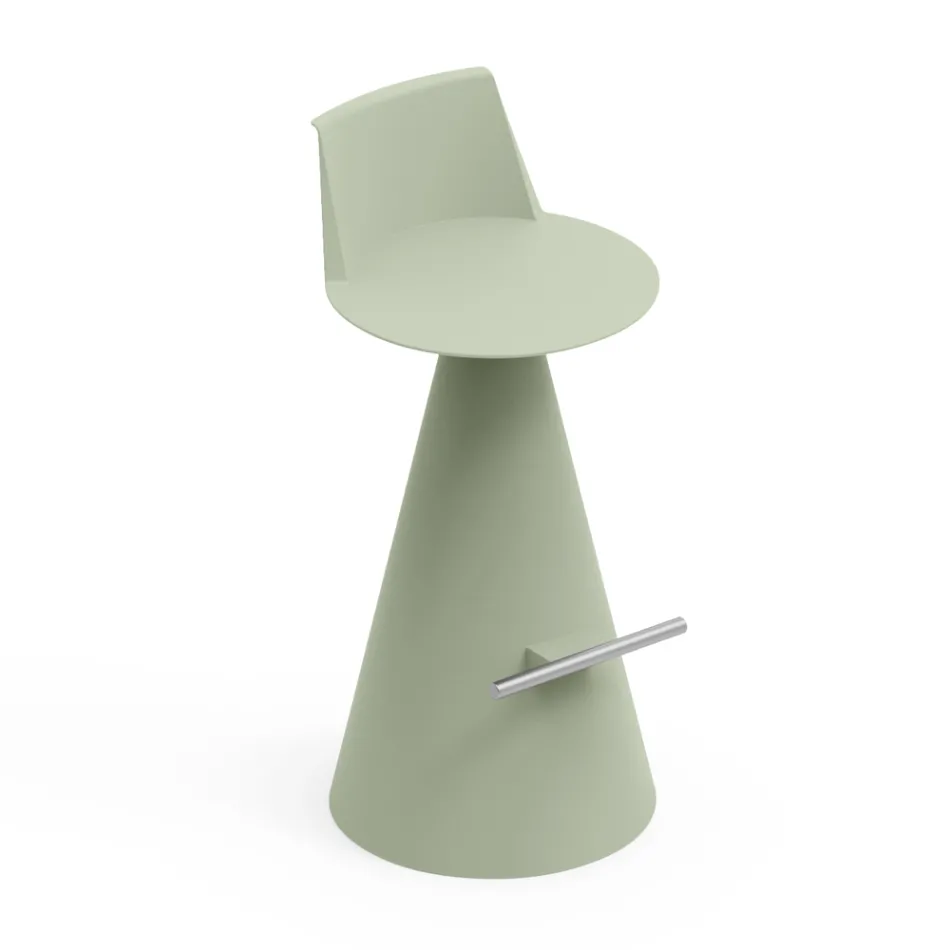 Stołek do Salonu Z Polietylenu z Podnóżkiem - Elipsa Viadurini