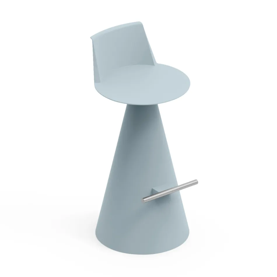 Stołek do Salonu Z Polietylenu z Podnóżkiem - Elipsa Viadurini