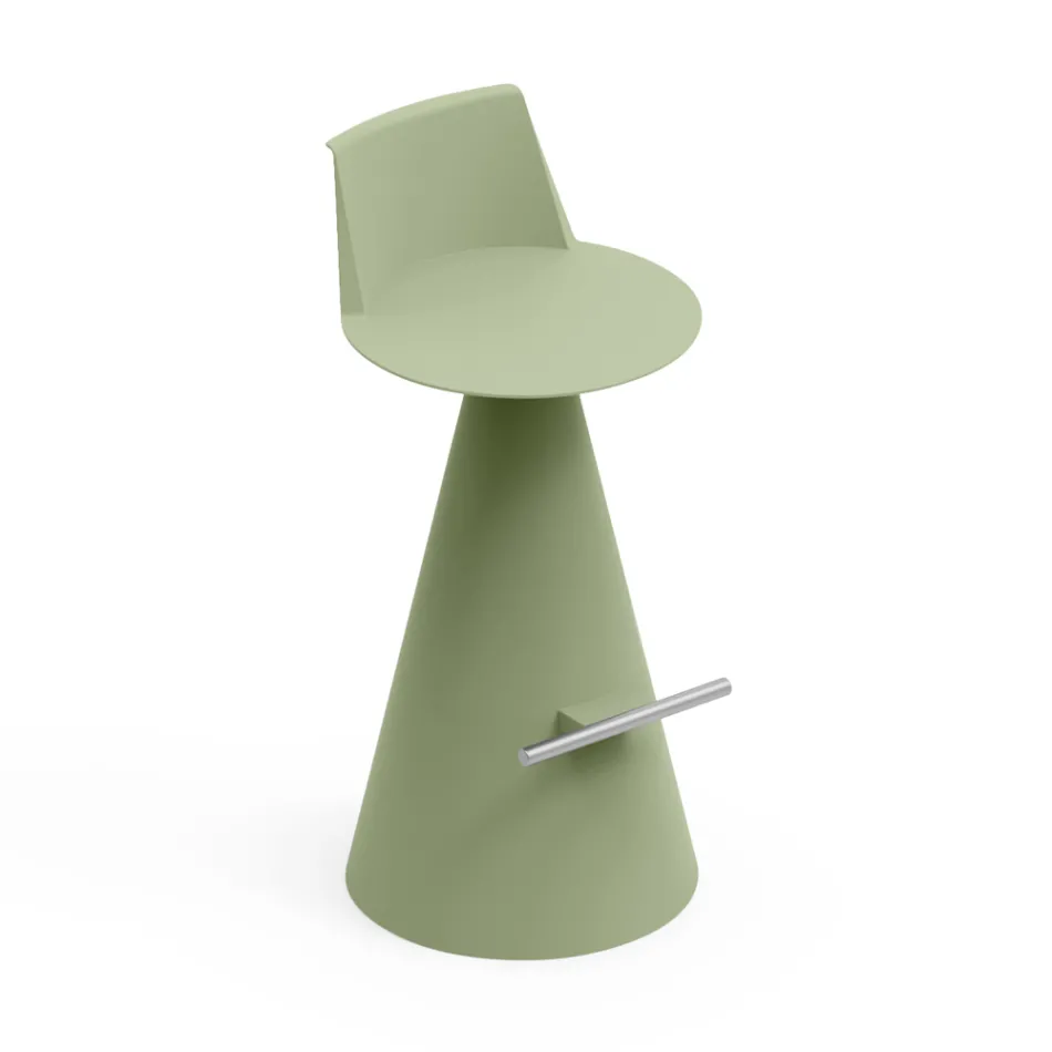 Stołek do Salonu Z Polietylenu z Podnóżkiem - Elipsa Viadurini