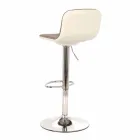 Designerski stołek z podnośnikiem gazowym z tkaniny i chromowanego metalu, 2 sztuki - chrom Viadurini