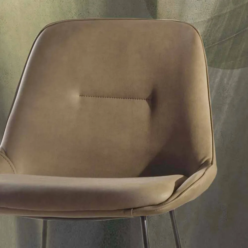 Taboret o nowoczesnym designie z malowanymi metalowymi saniami - Ines Viadurini