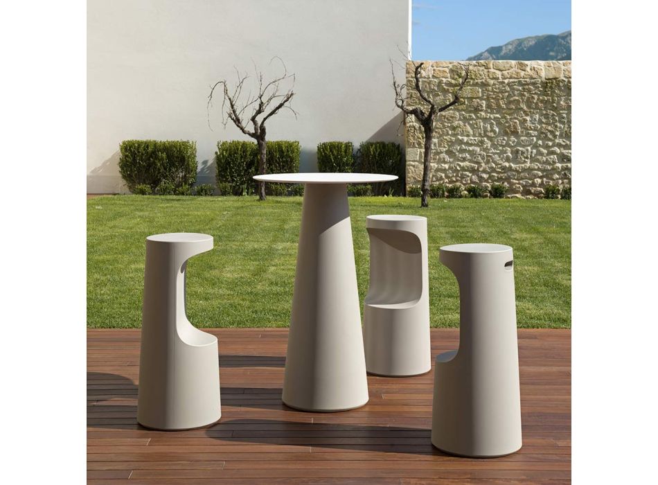 Wysokiej jakości stołek z matowego polietylenu do użytku na zewnątrz Wyprodukowano we Włoszech - Forlina Viadurini