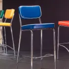 Designerski stołek z lat 50. z imitacji skóry graffiti Unica Viadurini