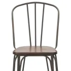 Nowoczesny stołek w stylu industrialnym z żelaza i drewna, 2 sztuki - Erika Viadurini