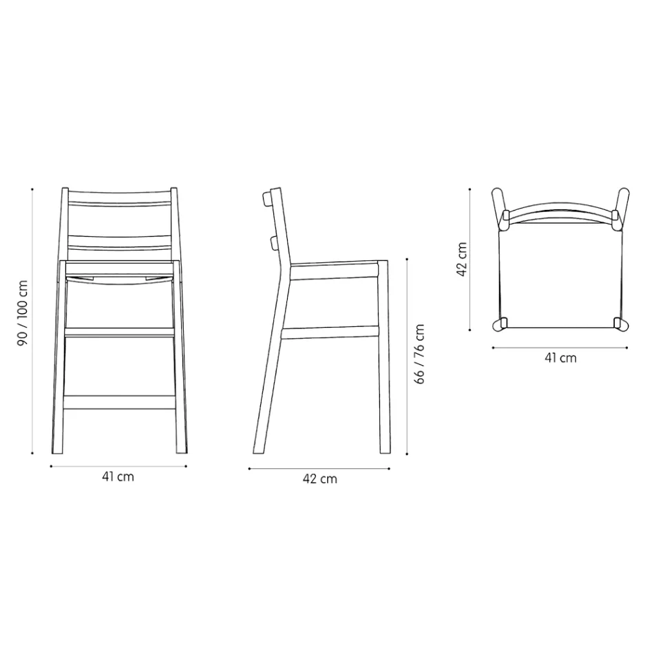 Luksusowy stołek z litego drewna bukowego z siedziskiem z tkaniny Made in Italy - Nora Viadurini