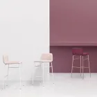 Luksusowy stołek pokryty tkaniną z metalową podstawą Made in Italy - Molde Viadurini