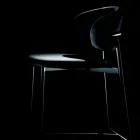 Naprawiono stołek z aksamitnym siedziskiem i oparciem Made in Italy - Cagliari Viadurini