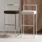 Stały stołek z ekoskóry, nowoczesny design, wysokość 65 cm - Alina Viadurini