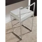 Stały stołek z ekoskóry, nowoczesny design, wysokość 65 cm - Alina Viadurini