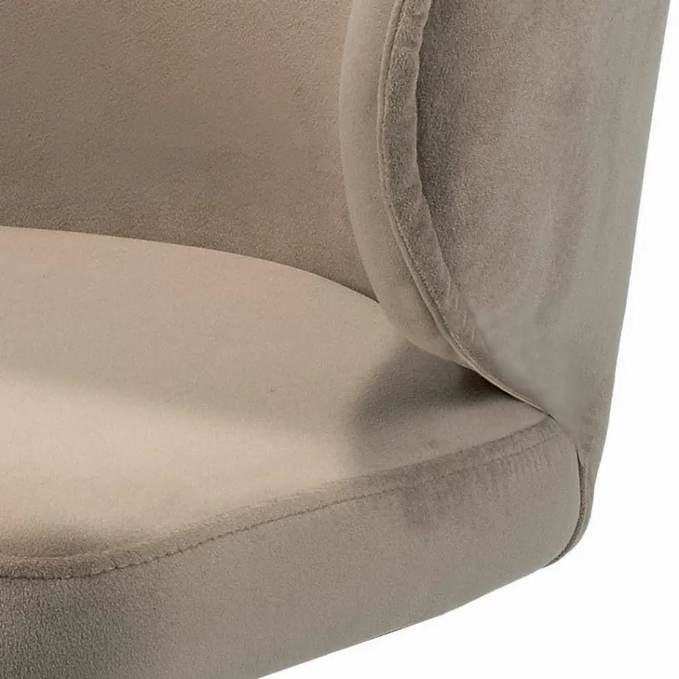 Obrotowy stołek z aksamitnym siedziskiem i stalową podstawą Made in Italy - Adria Viadurini