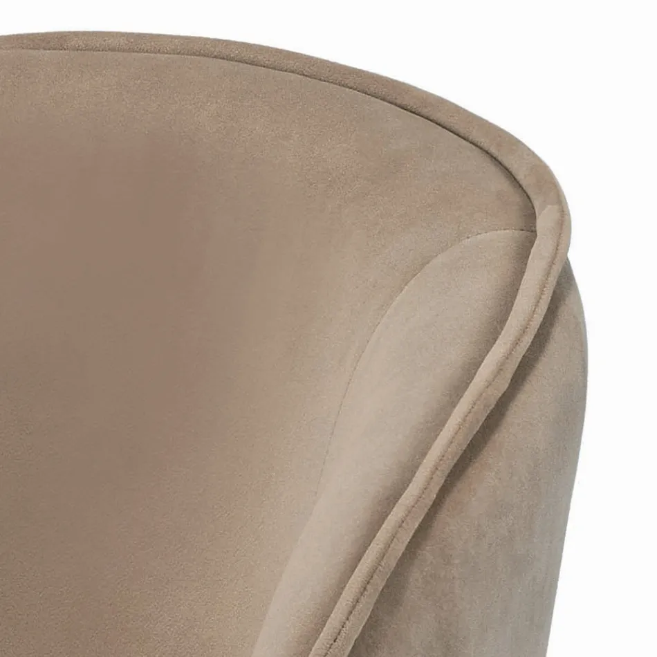 Obrotowy stołek z aksamitnym siedziskiem i stalową podstawą Made in Italy - Adria Viadurini