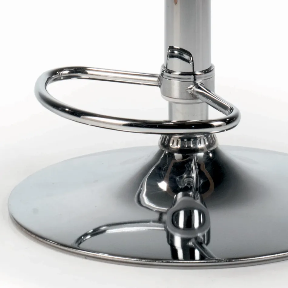 Obrotowy stołek z aksamitnym siedziskiem i stalową podstawą Made in Italy - Adria Viadurini