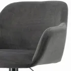 Obrotowy stołek z tapicerowanym siedziskiem i stalową podstawą Made in Italy - Arona Viadurini