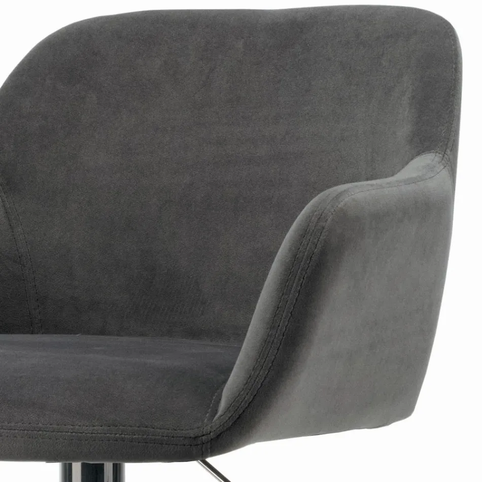 Obrotowy stołek z tapicerowanym siedziskiem i stalową podstawą Made in Italy - Arona Viadurini