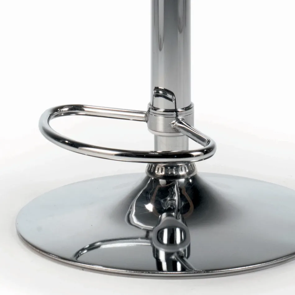 Obrotowy stołek z tapicerowanym siedziskiem i stalową podstawą Made in Italy - Arona Viadurini