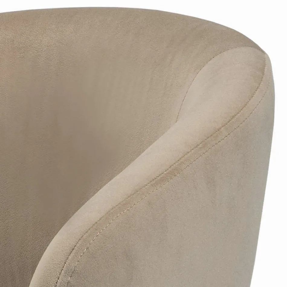 Obrotowy stołek z regulacją wysokości z aksamitu i stali - Alassio Viadurini