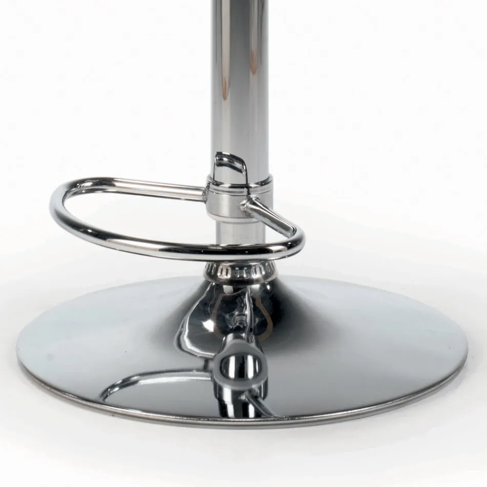 Obrotowy stołek z regulacją wysokości z aksamitu i stali - Alassio Viadurini