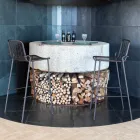 Metalowy taboret ogrodowy do układania w stos Made in Italy, 2 sztuki - Vikas Viadurini