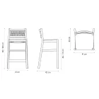 Stołek z litego drewna bukowego z kolorowym splotem linowym Made in Italy - Nora Viadurini