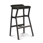 Stołek z litego drewna bukowego z siedziskiem z tkaniny Made in Italy - Regensburg Viadurini