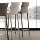 Nowoczesny stołek z metalu i stali oraz ekoskóry wyprodukowany we Włoszech Prato Viadurini