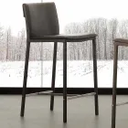 Nowoczesny stołek z metalu i stali oraz ekoskóry wyprodukowany we Włoszech Prato Viadurini