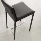 Nowoczesny stołek z metalu i stali oraz ekoskóry wyprodukowany we Włoszech Prato Viadurini