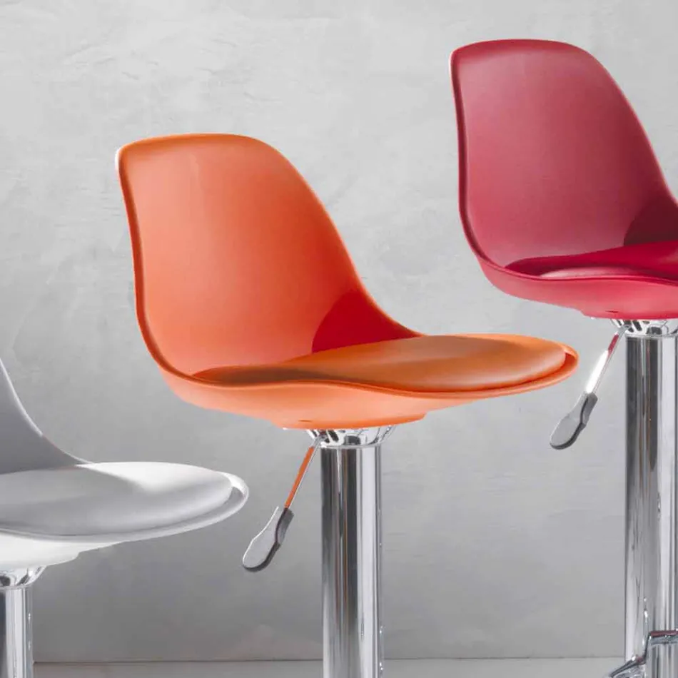 Taboret z polipropylenu, nowoczesny design i podnoszony - różowy Viadurini