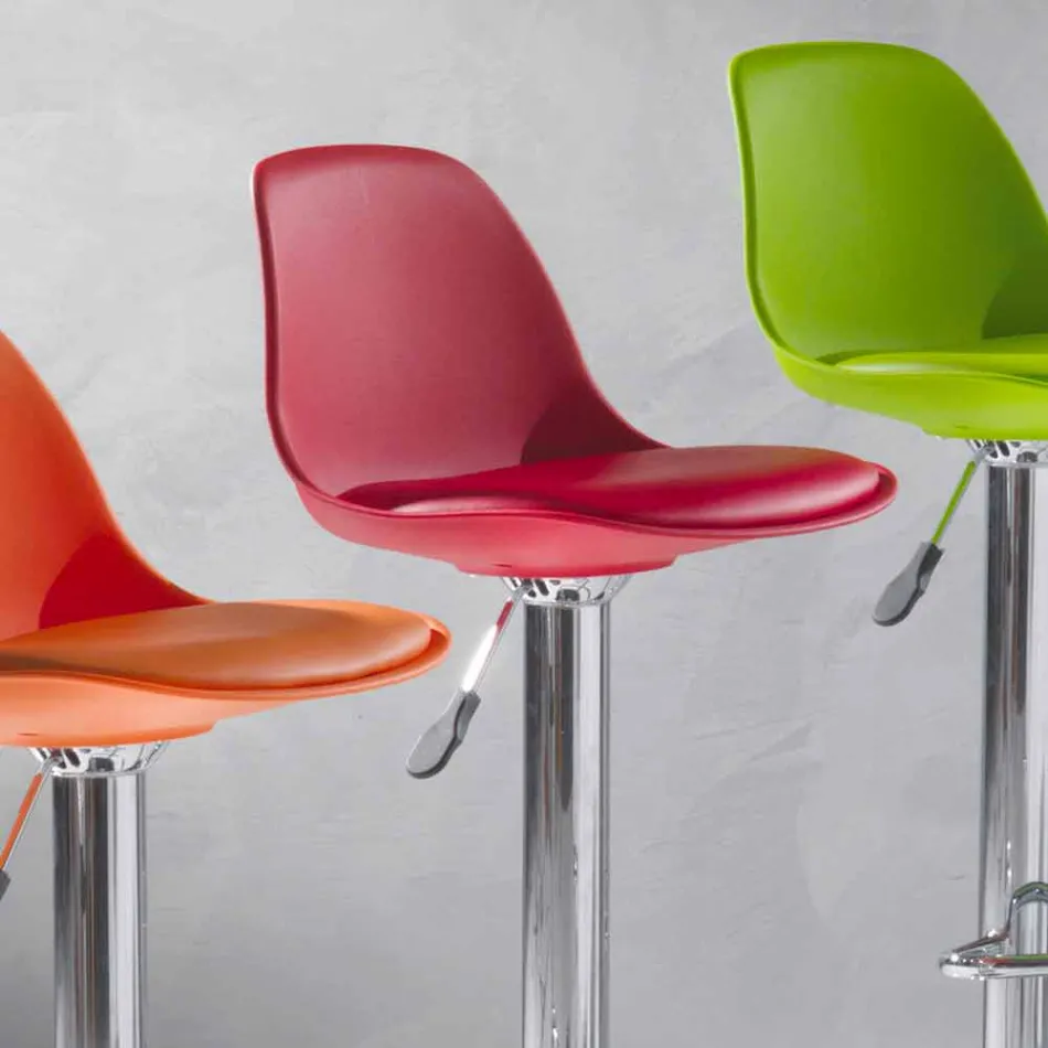 Taboret z polipropylenu, nowoczesny design i podnoszony - różowy Viadurini