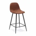 Gino nowoczesny design ze sztucznej skóry i metalowy taboret Viadurini