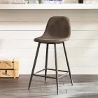 Gino nowoczesny design ze sztucznej skóry i metalowy taboret Viadurini