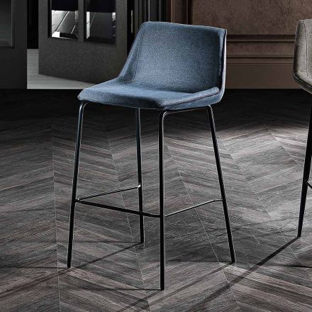 Nowoczesny kolorowy stołek z metalu i tkaniny Made in Italy - Marianet Viadurini
