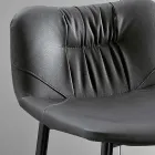 Stołek z tkaniny z efektem skóry i metalu Made in Italy - Gohan Viadurini