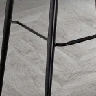 Stołek z tkaniny z efektem skóry i metalu Made in Italy - Gohan Viadurini