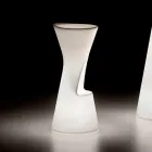 Świecący stołek ogrodowy z polietylenu z diodą LED Made in Italy - Desmond Viadurini